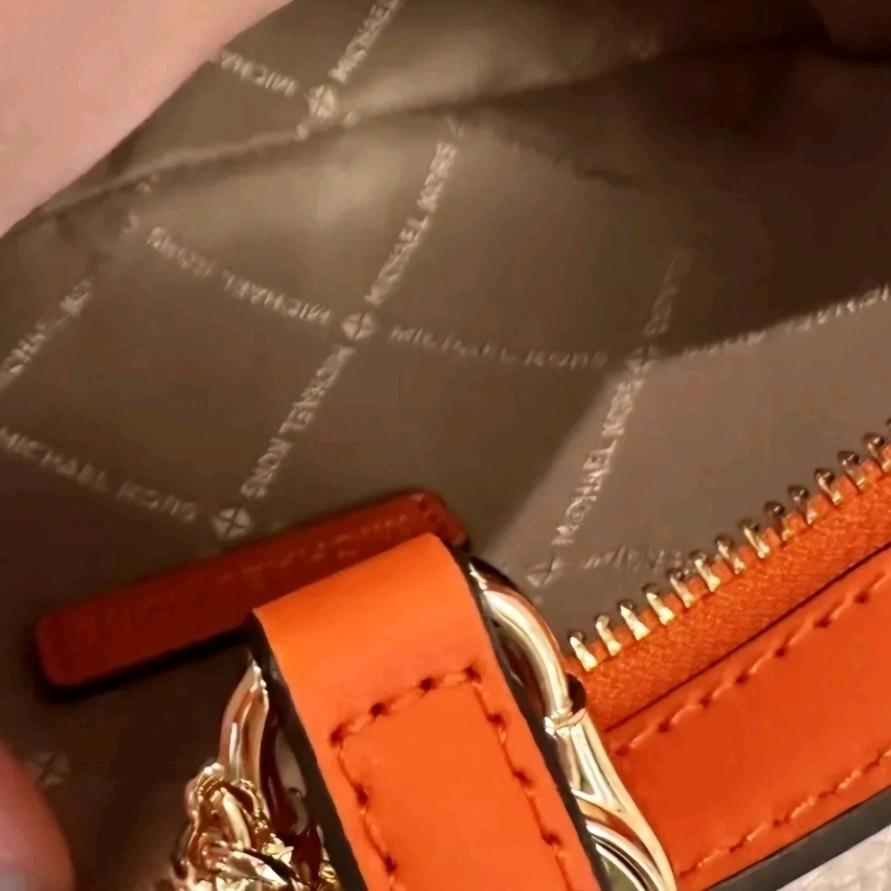 Michael Kors Orange Lyra Small Leather Handbag/ Clutch (NWT) - Picture 7 of 10